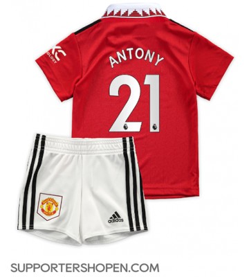 Manchester United Antony #21 Hemmatröja Barn 2022-23 Kortärmad (+ korta byxor)